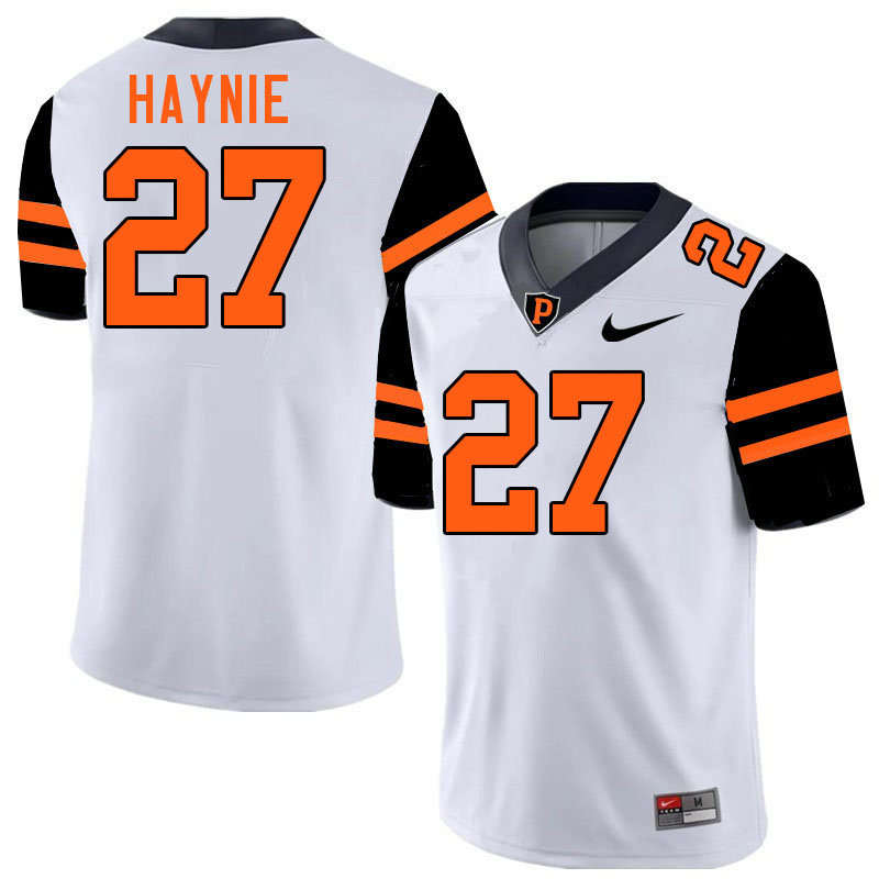 Princeton Tigers #27 Evan Haynie College Football Jerseys,Uniforms Stitched-White